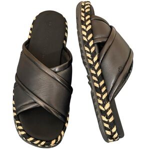 TORY BURCH Leather‎ Espadrille
Slide Sandals Size 7.5M